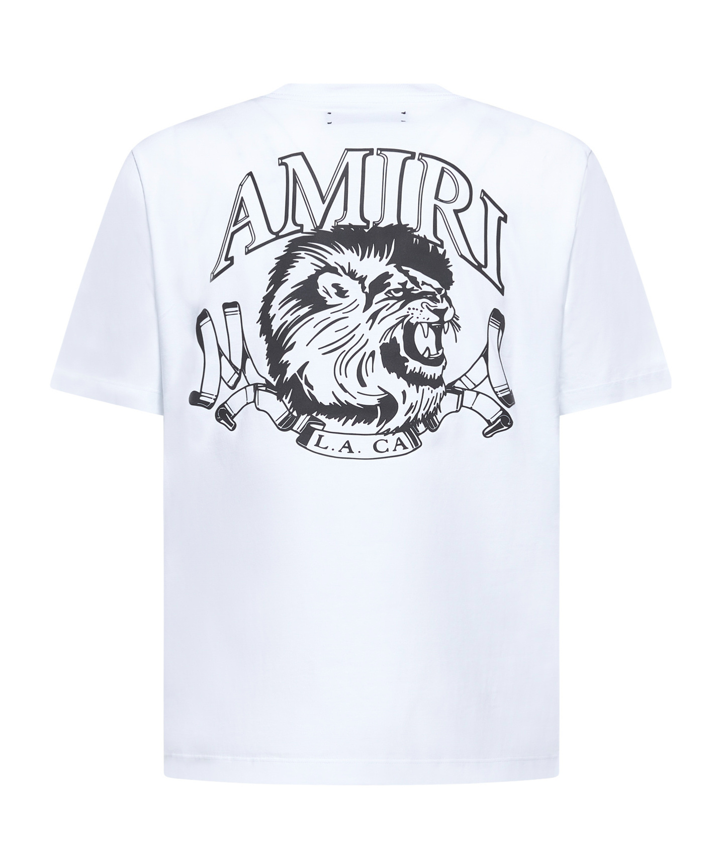 Amiri Lion Outline Crewneck T-shirt In White