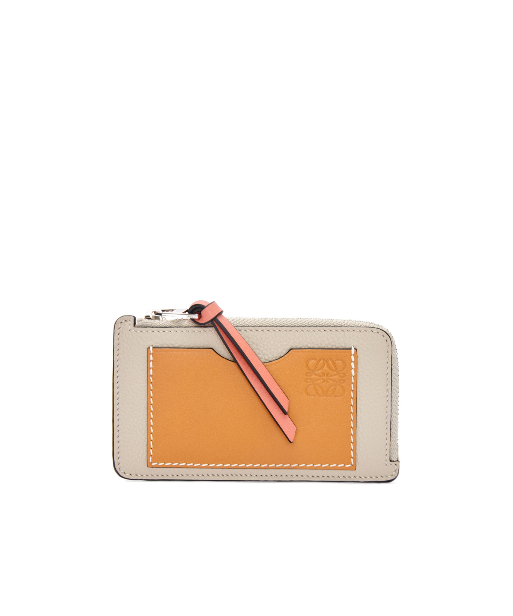 Loewe Grain Logo Wallet In Nude