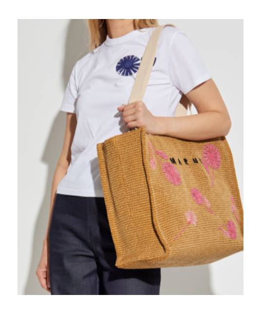 Marni Embroidered Flower T-shirt In White