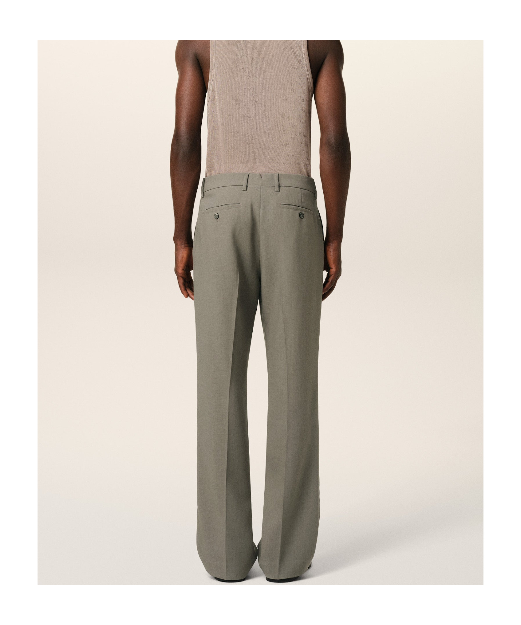 AMI ALEXANDRE MATTIUSSI STRAIGHT WOOL CASUAL PANTS 