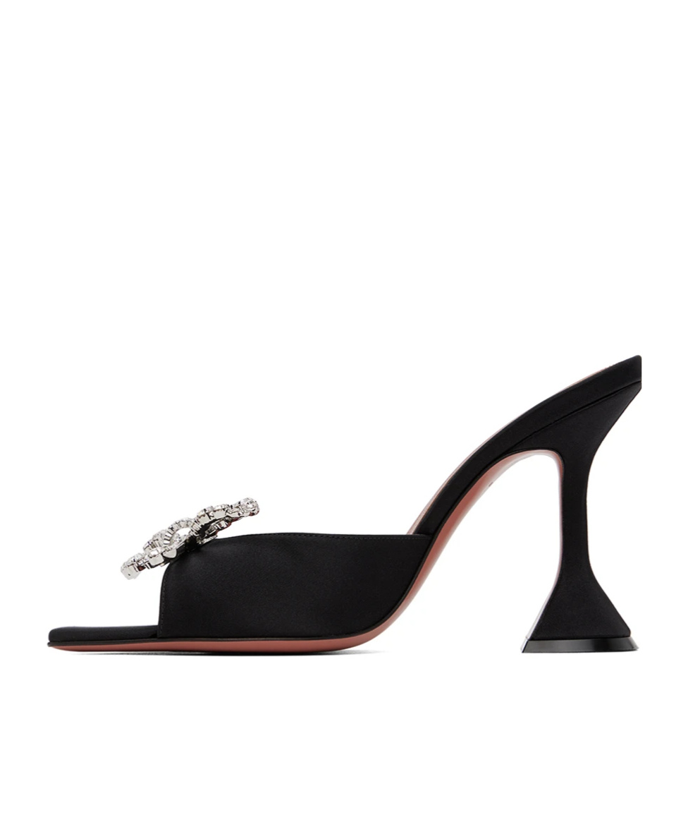 Shop Amina Muaddi Rosie High-heeled Sandals In Black