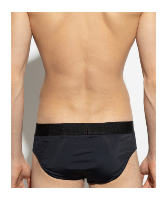 Dsquared2 Elastic Waist Swimming Trunks In Black