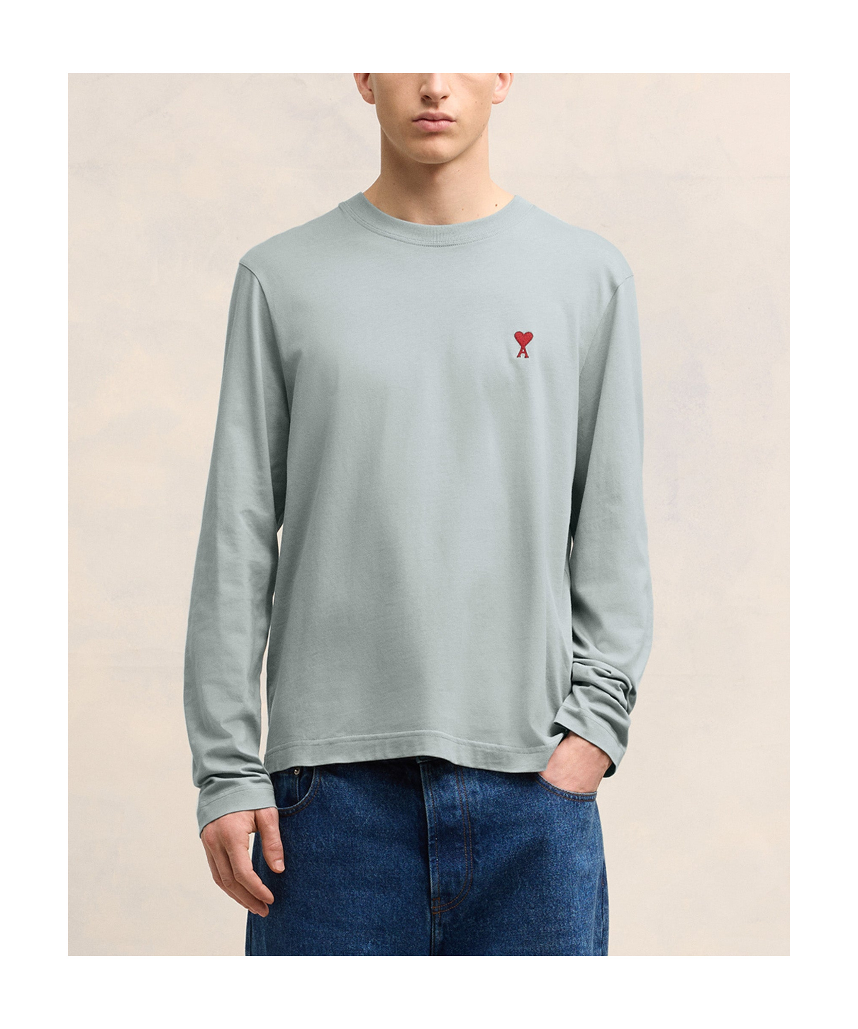 Ami Alexandre Mattiussi Long-sleeved T-shirt In Gray
