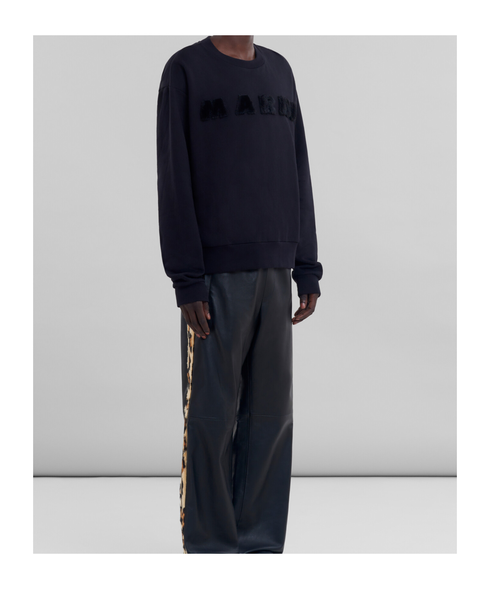 Marni Round-neck Sweater In Black