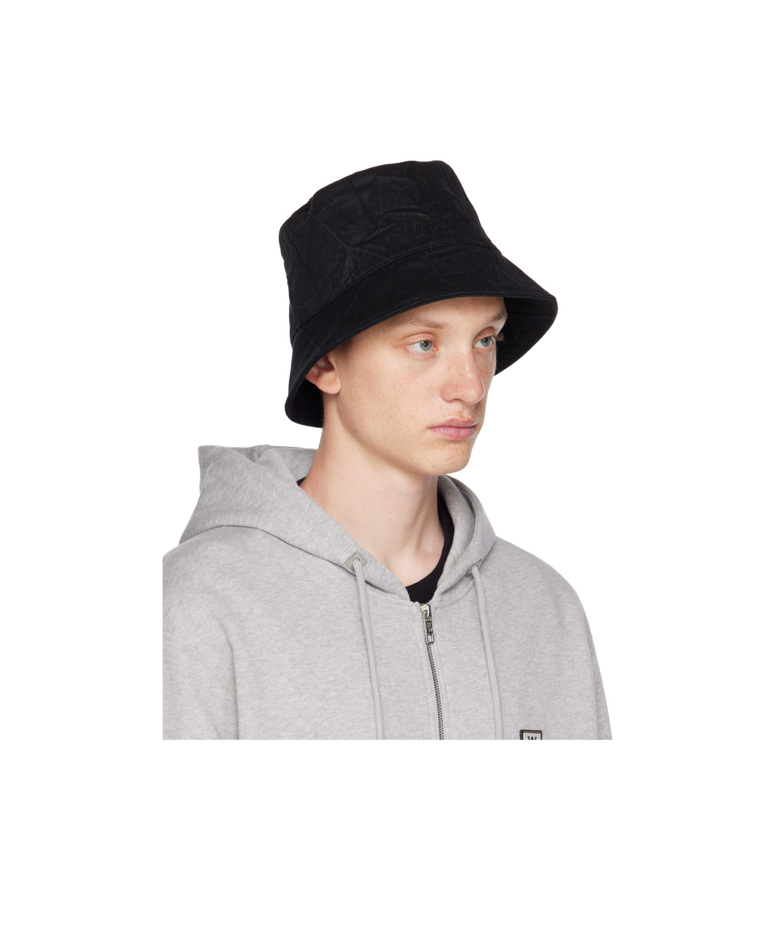 Wooyoungmi Crinkled Denim Bucket Hat In Multicolor
