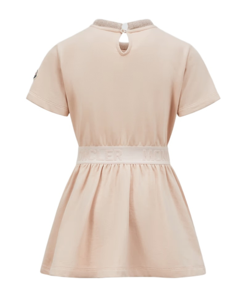 Moncler Short Sleeve Dress In Nude