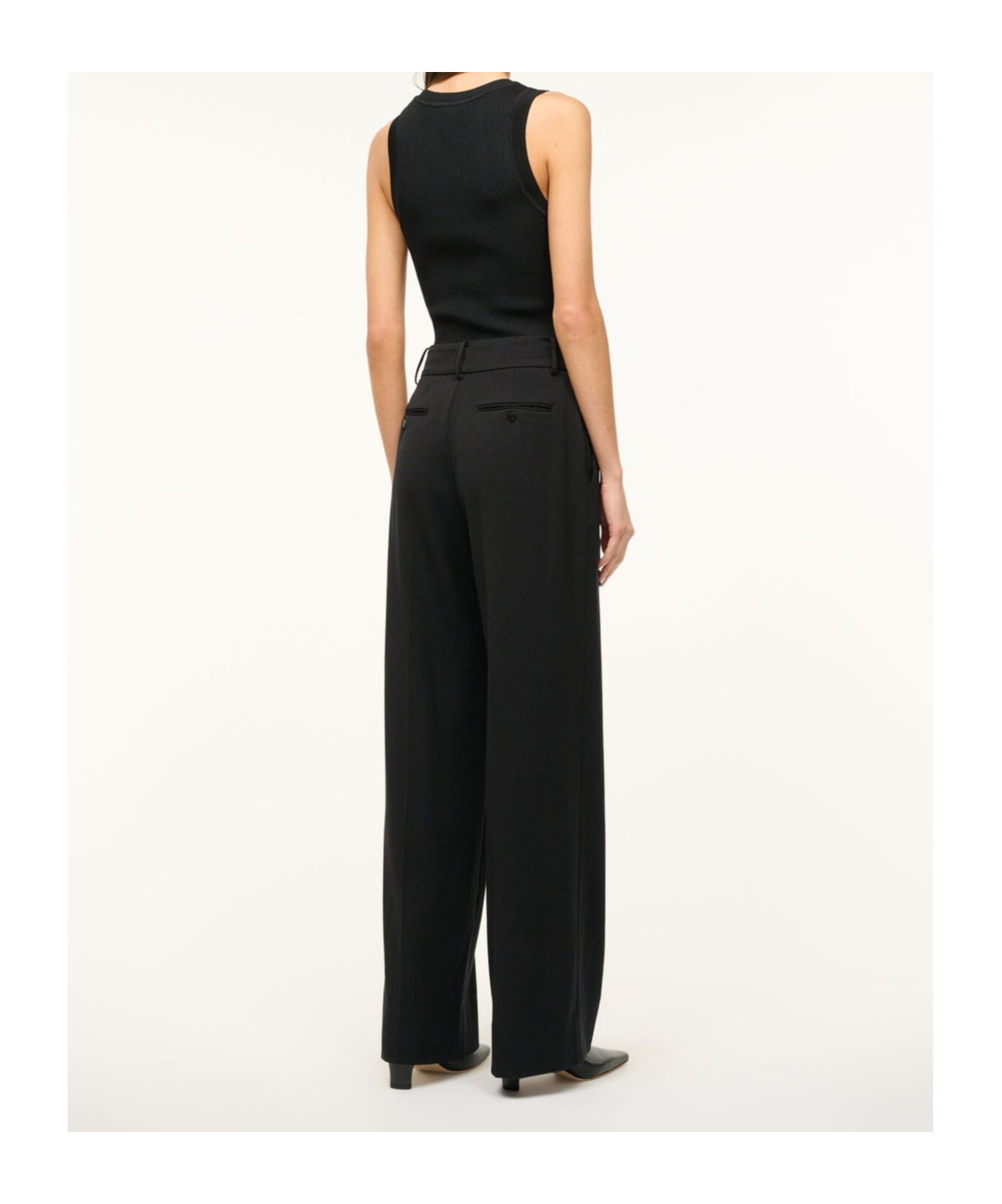 Staud Belt-loop Casual Pants In Black