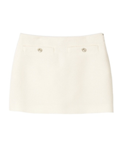 Gucci Women Wool-blend Boucle Mini Skirt In White
