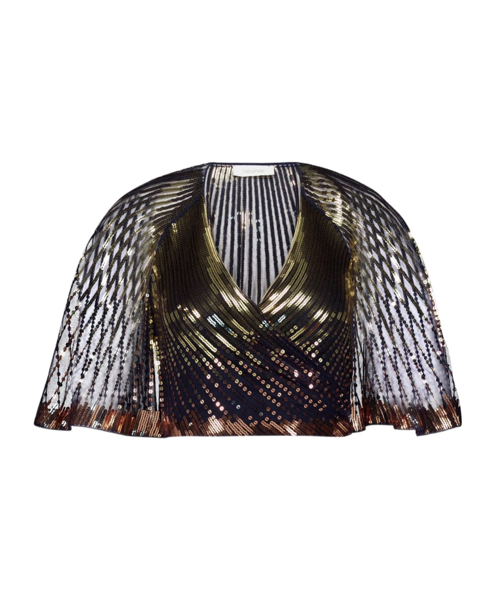 Rabanne Sequined Crop Top In Black