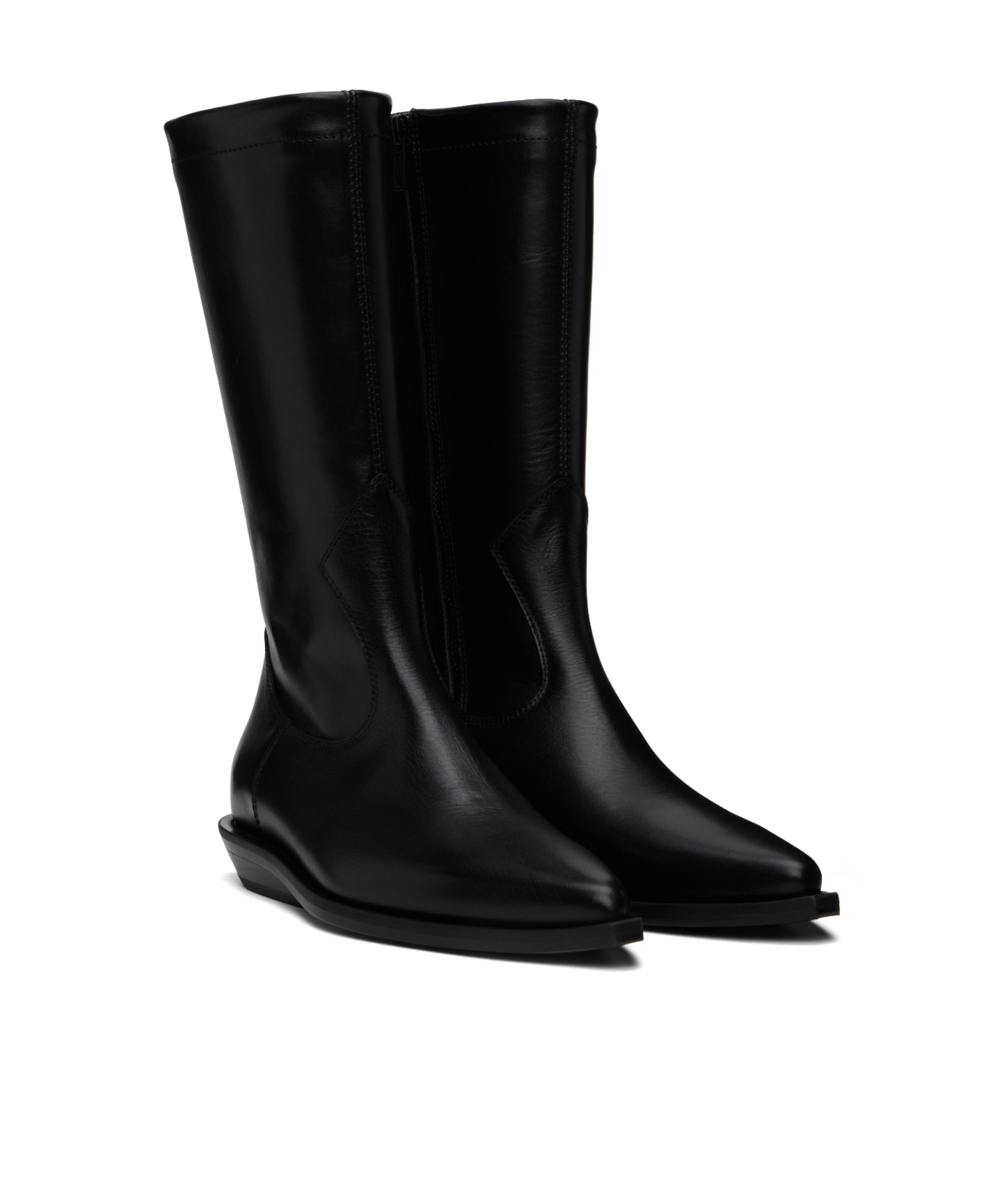 Ann Demeulemeester Black Jani Pointy Cowboy Boots In Black