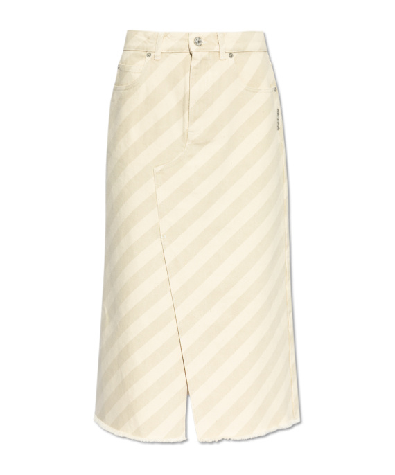 Marni Diagonal Stripe Wrap Skirt In Neutral