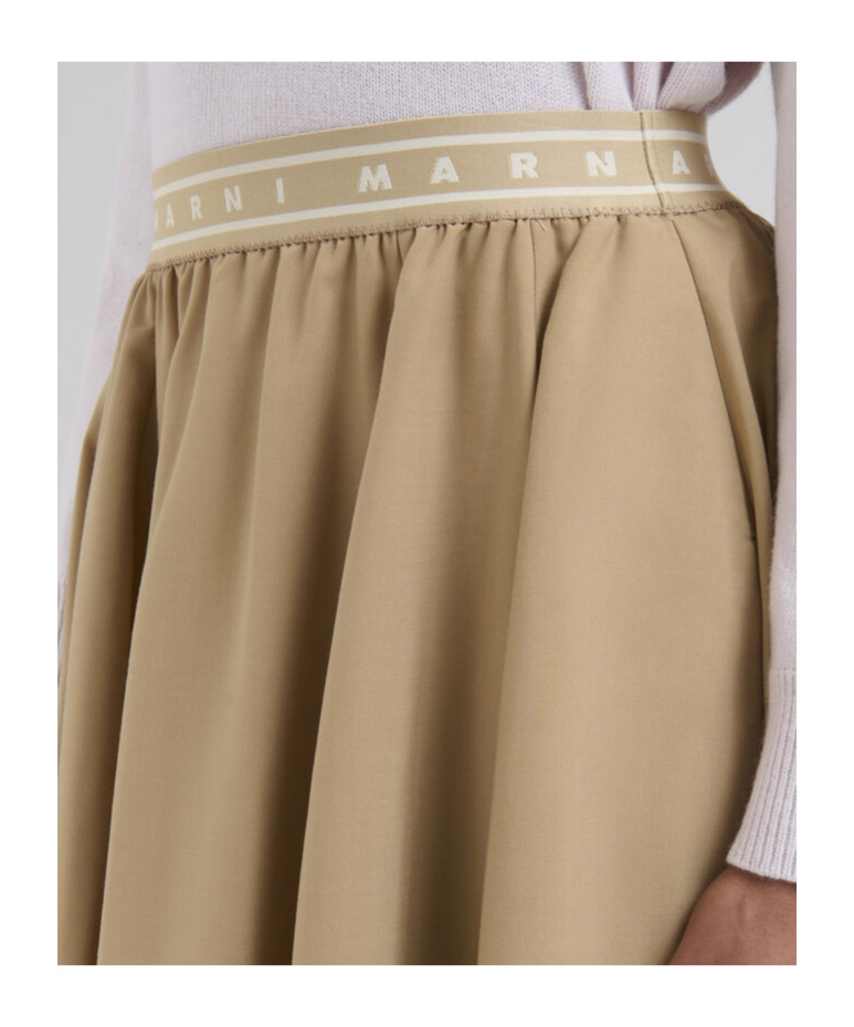 Marni Midi Pleated Skirt Knee Length In Nude