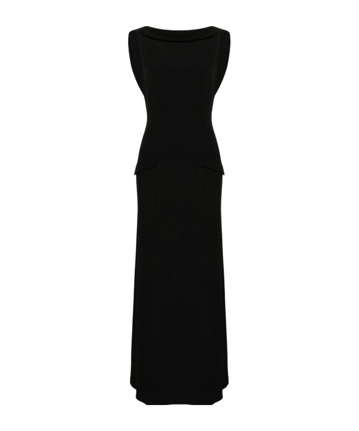 Alberta Ferretti Low-back Sleeveless Maxi Dress In Black