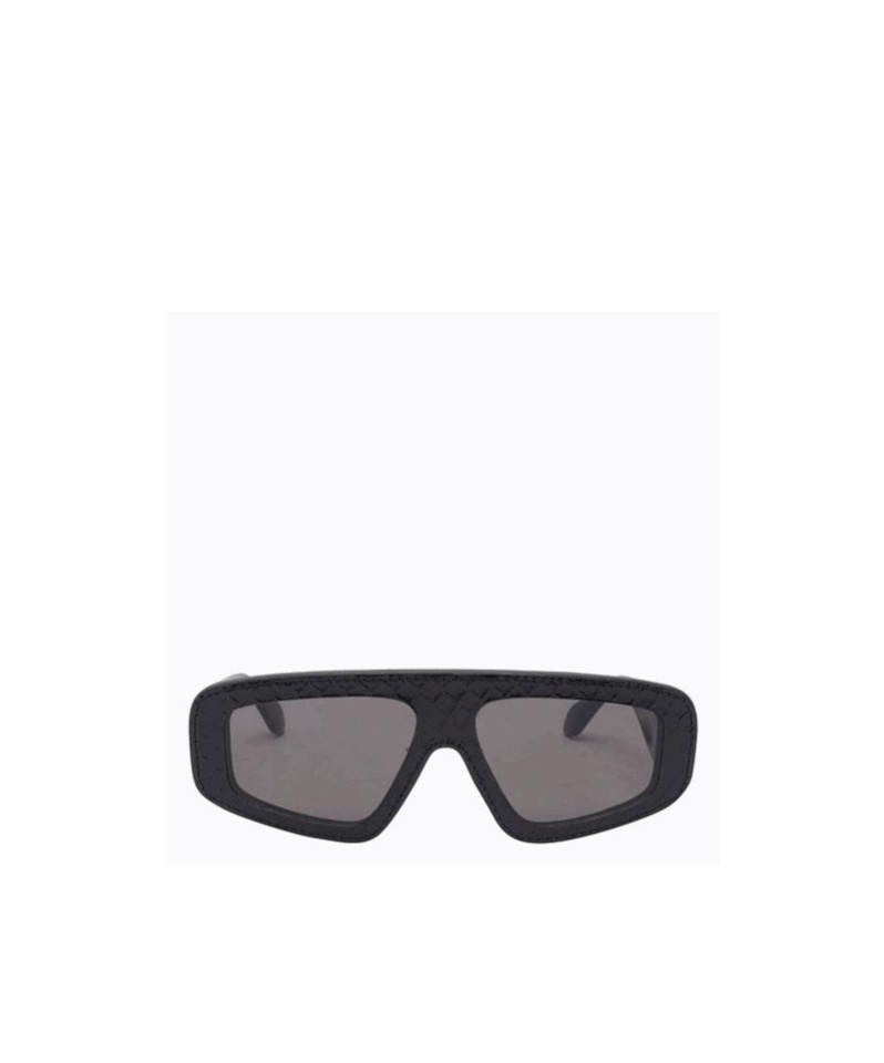 Alaïa Leather-trimmed Geometric Sunglasses In Black