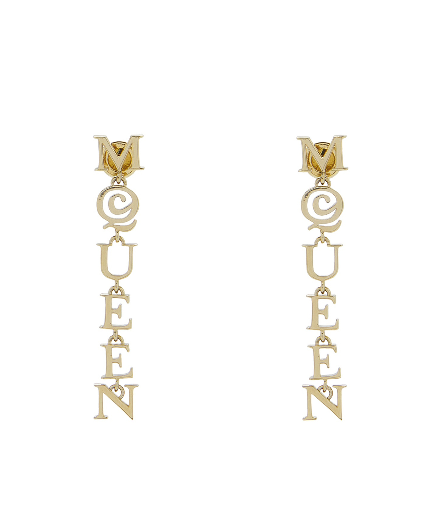 Alexander Mcqueen Logo Earrings In Gold