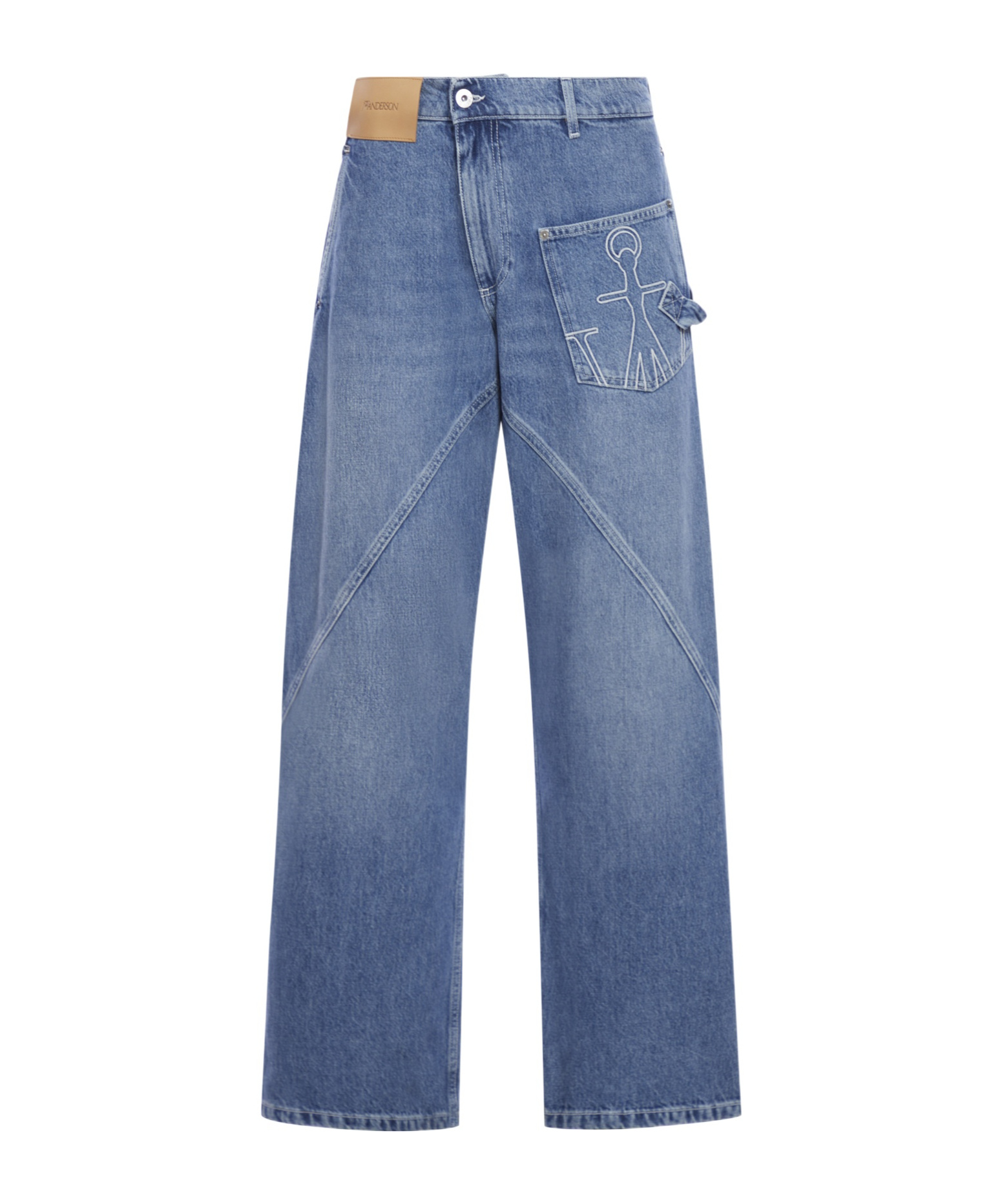 Jw Anderson Twisted Denim Workwear Jeans In Blue