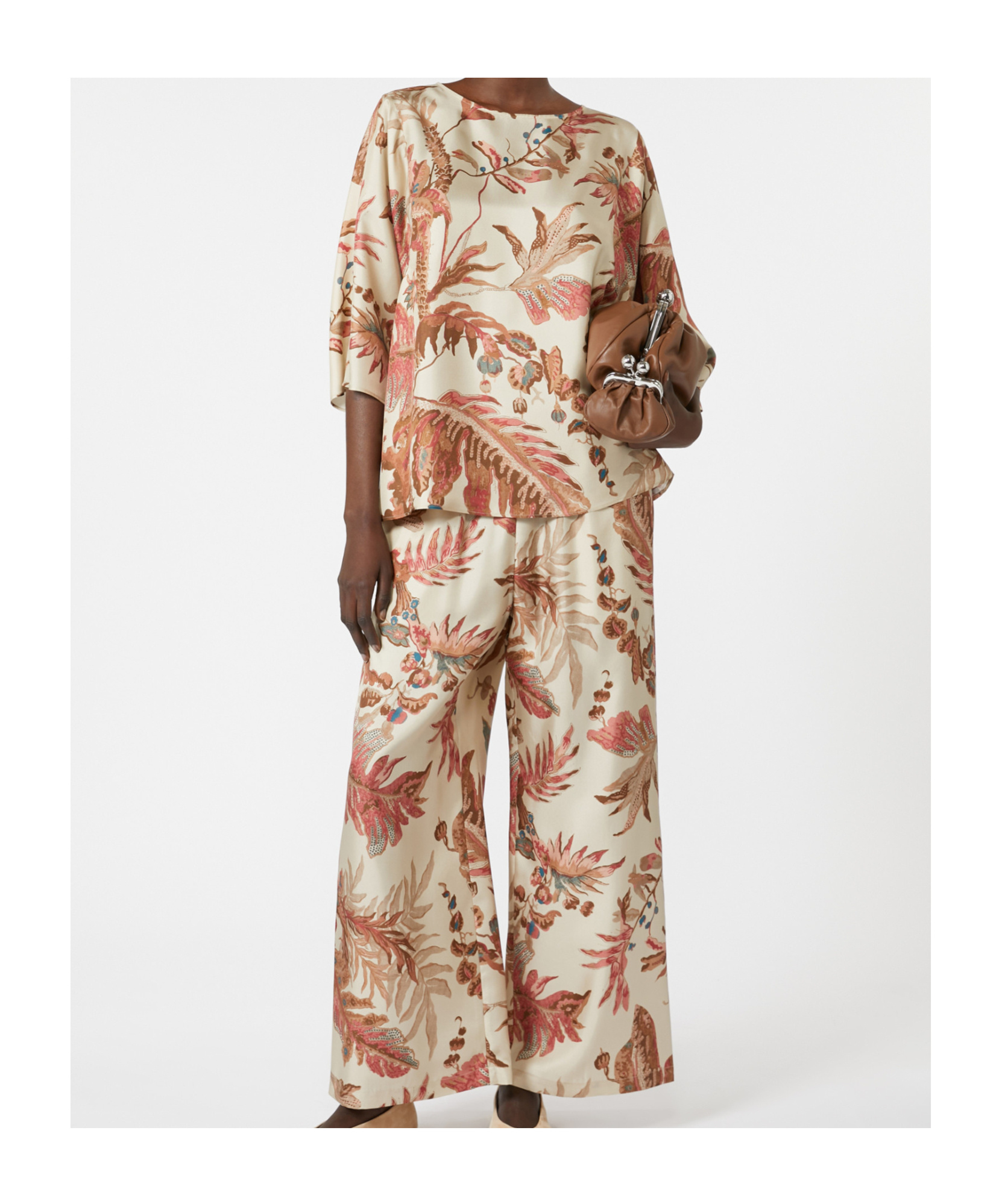 Weekend Max Mara Floral-print Silk Trousers