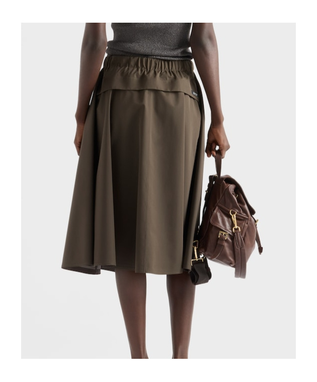 Prada Technical Fabric Circle Skirt In Green