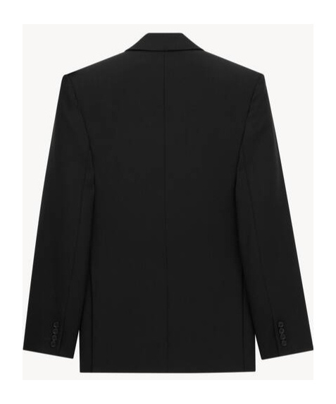 Saint Laurent Double-breasted Wool Jacket In Black