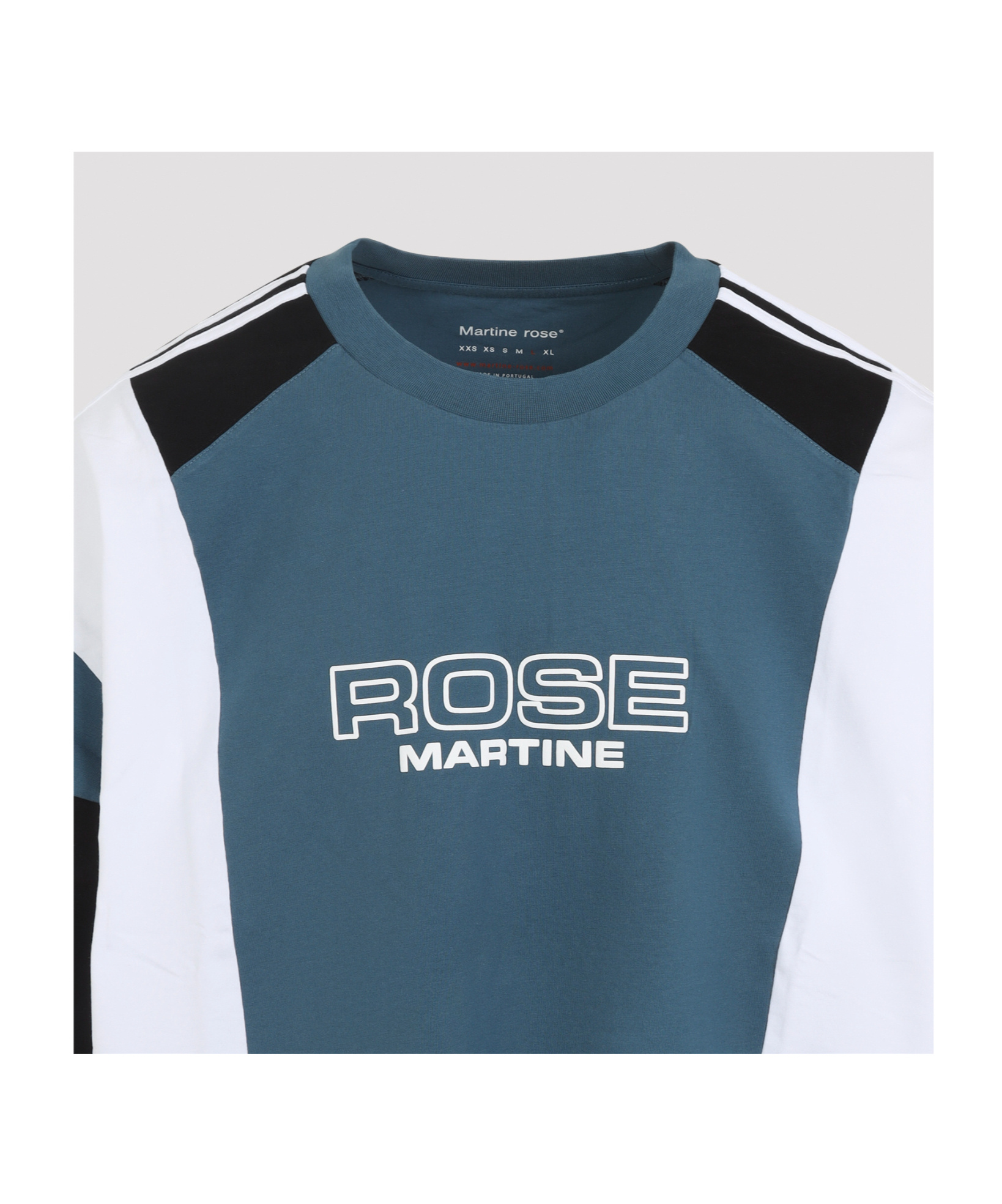 Martine Rose Blue Agean Cotton Oversized Panelled T-shirt In Blue