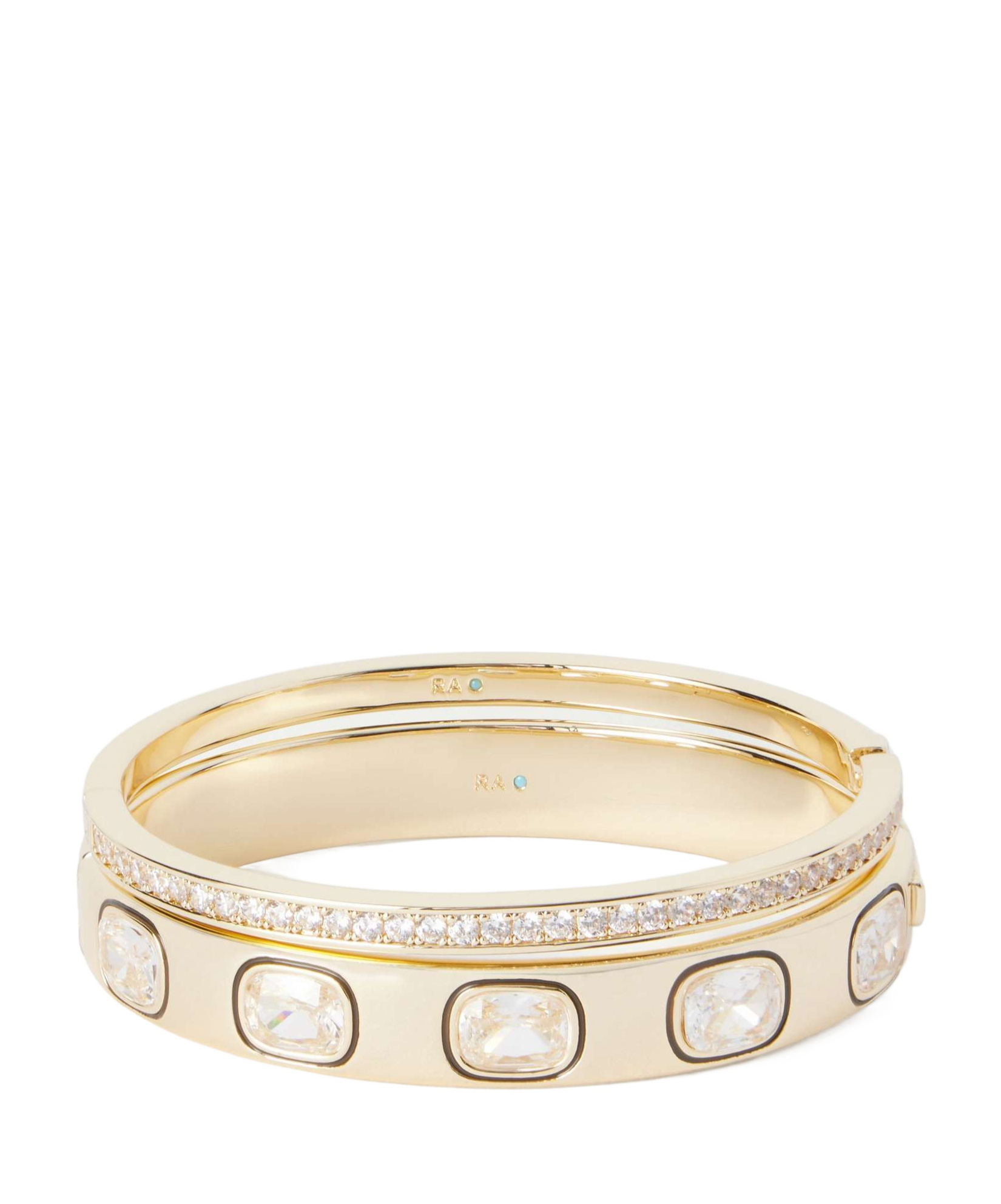 Assouline Crystal And Enamel Cuffs In Gold