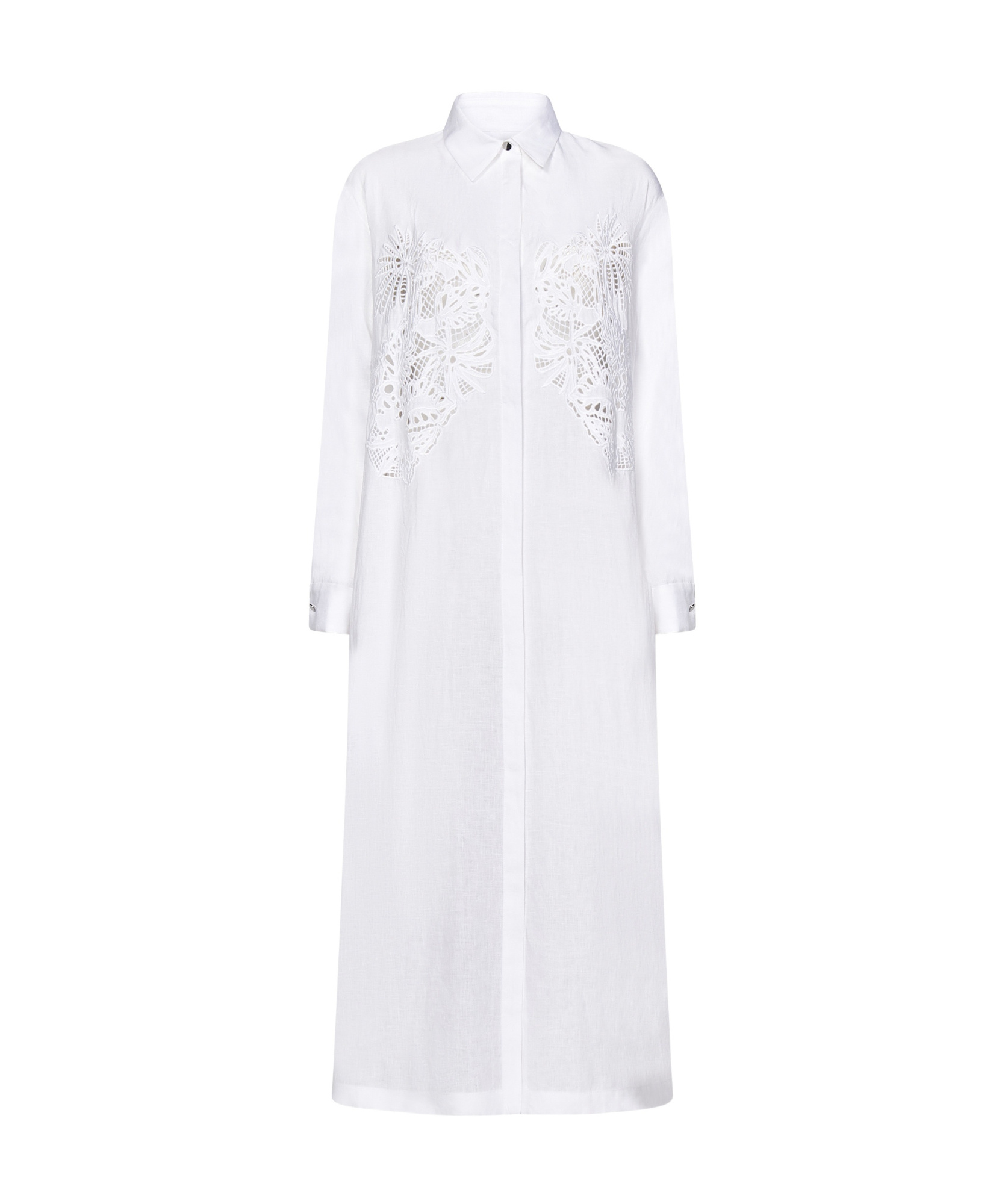 Shop Max Mara Long Sleeve Dress In White