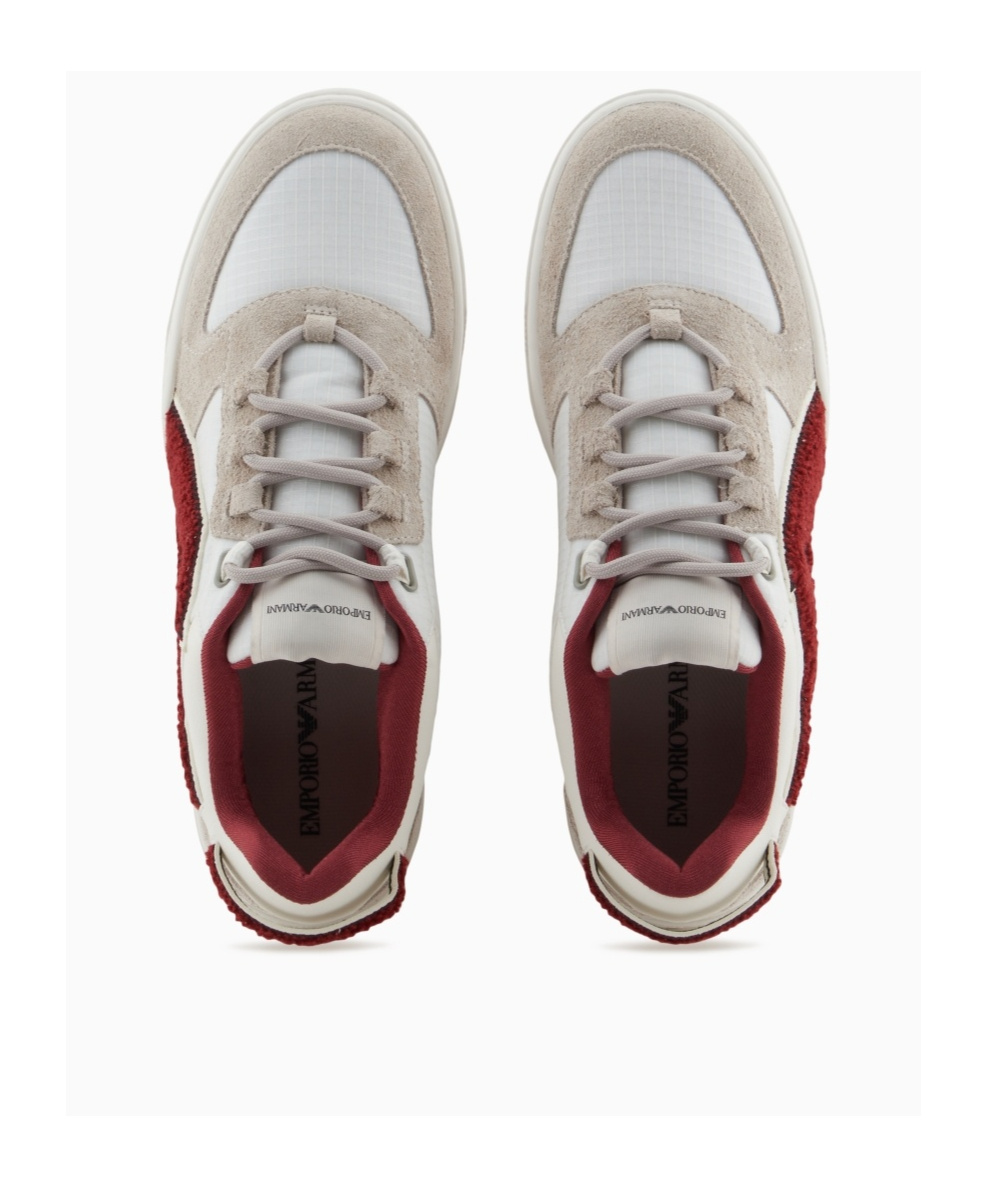 Emporio Armani Panelled Sneakers In Gray