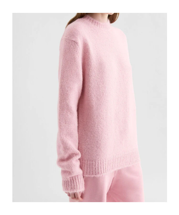 Jil Sander Ribbed-cuff Alpaca-wool-blend Sweater In Pink