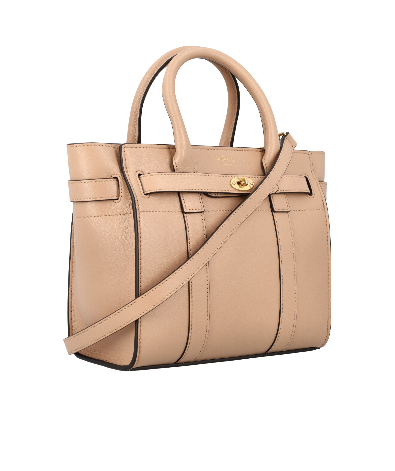 Mulberry Zipped Bayswater Leather Mini Bag In Nude