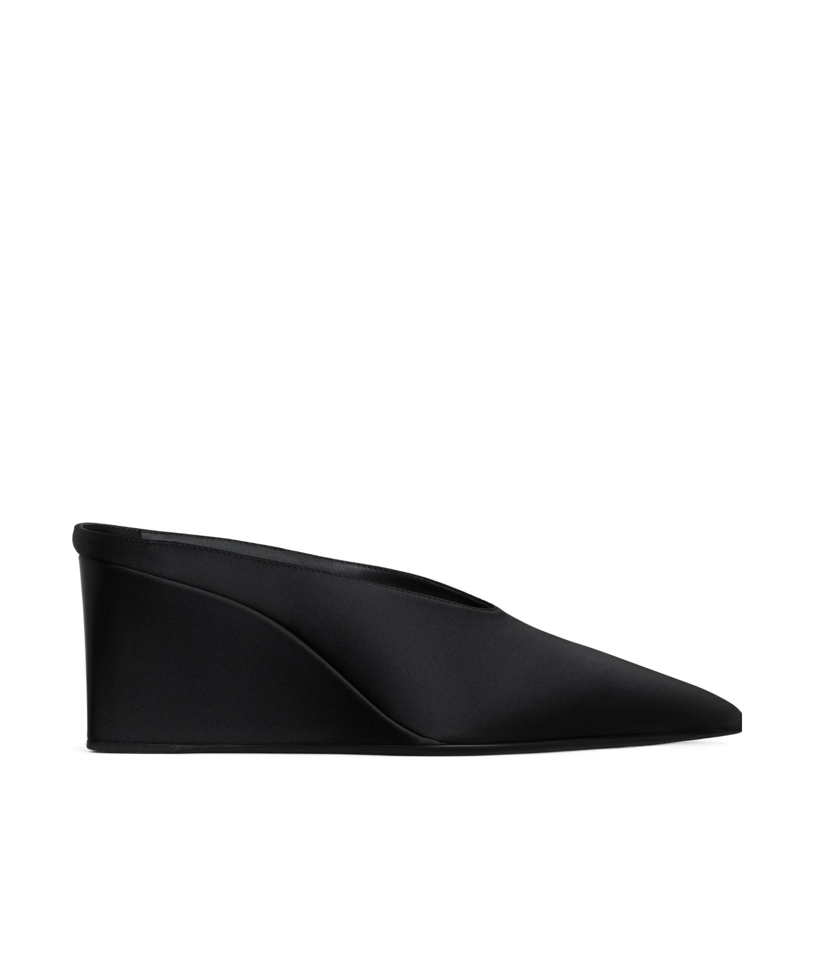 Alaïa Alaia Cube Wedge Satin Mules In Black