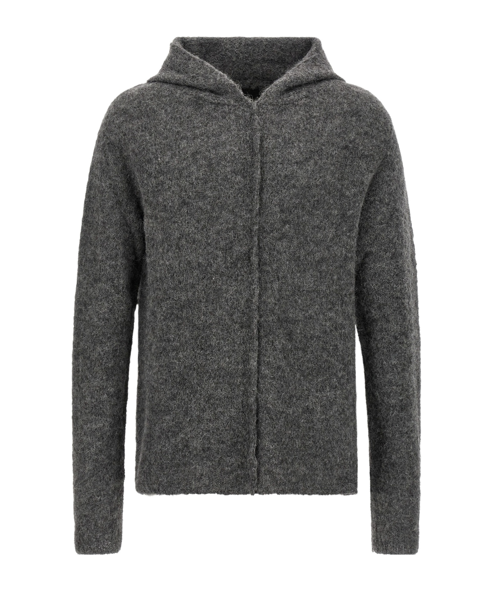 Thom Krom Textured Grey Alpaca Blend Hooded Sweater In Gray