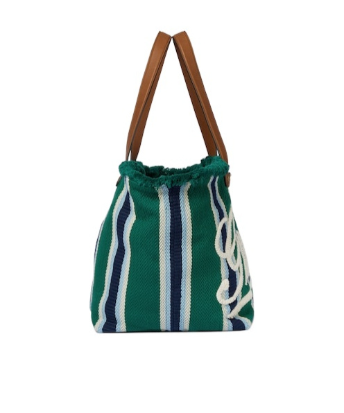 Gucci Medium Embroidered Canvas Tote Bag In Green