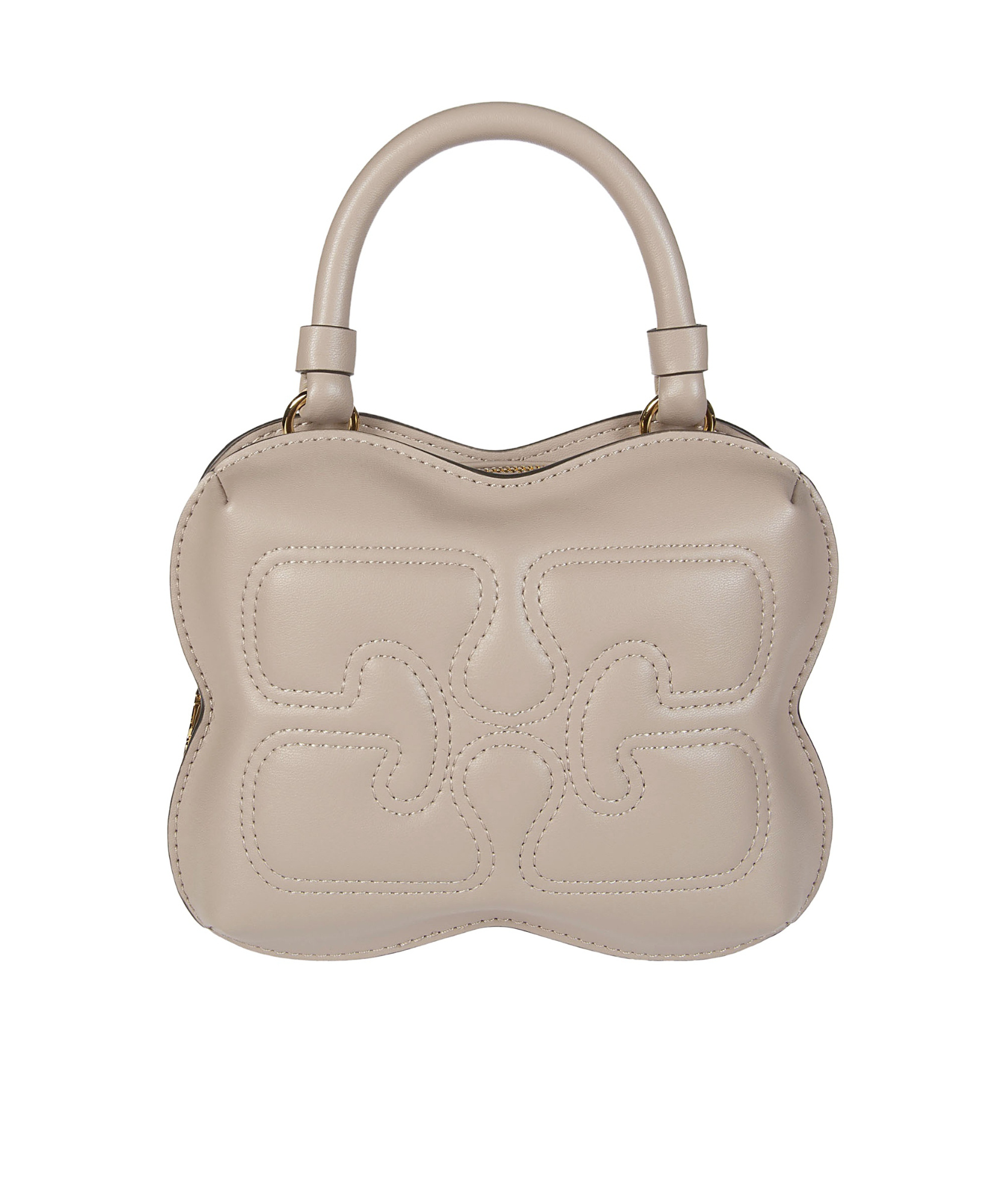 Ganni Pattern Shoulder Bag In Nude