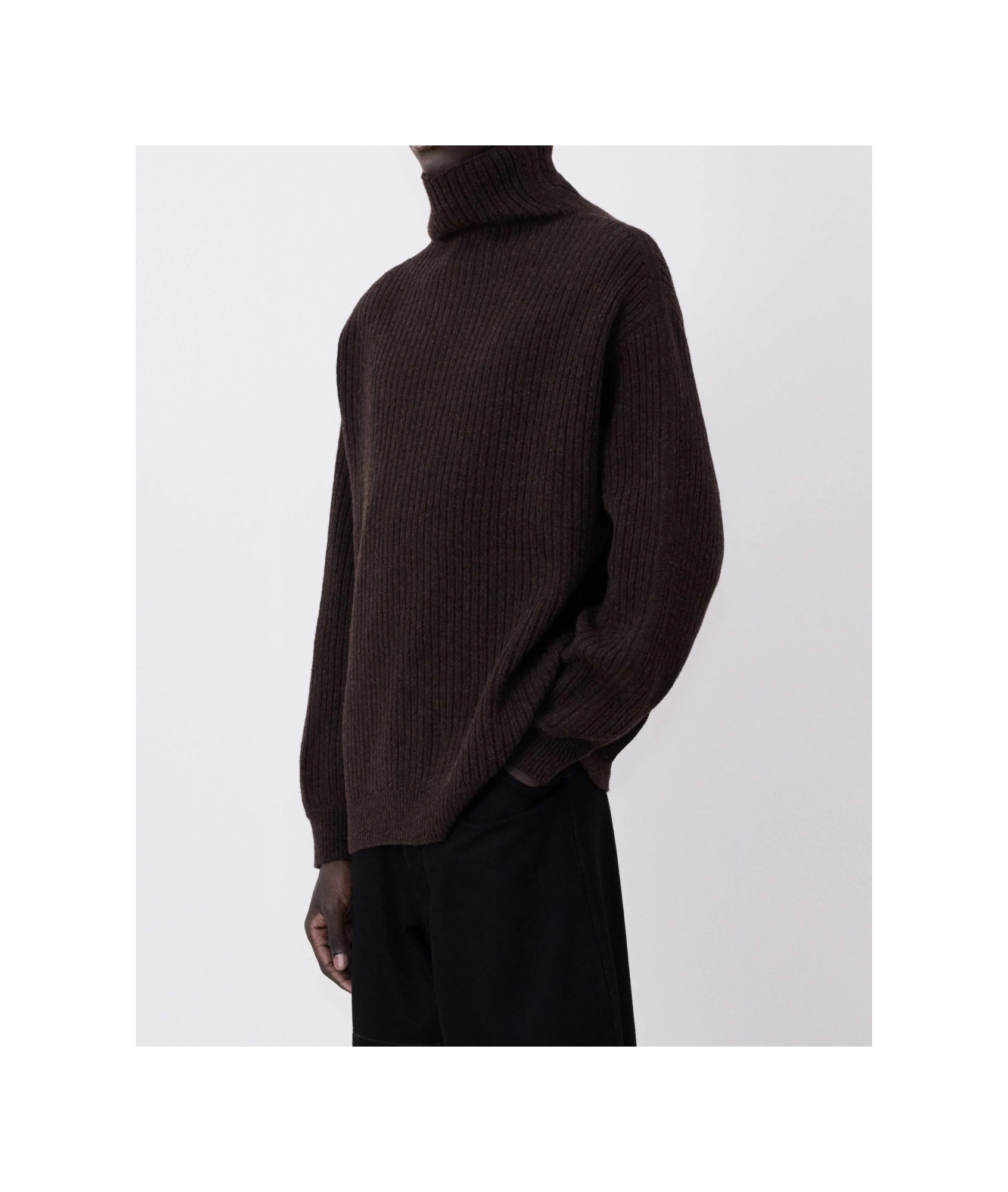 Lemaire Wool Turtleneck Sweater In Black