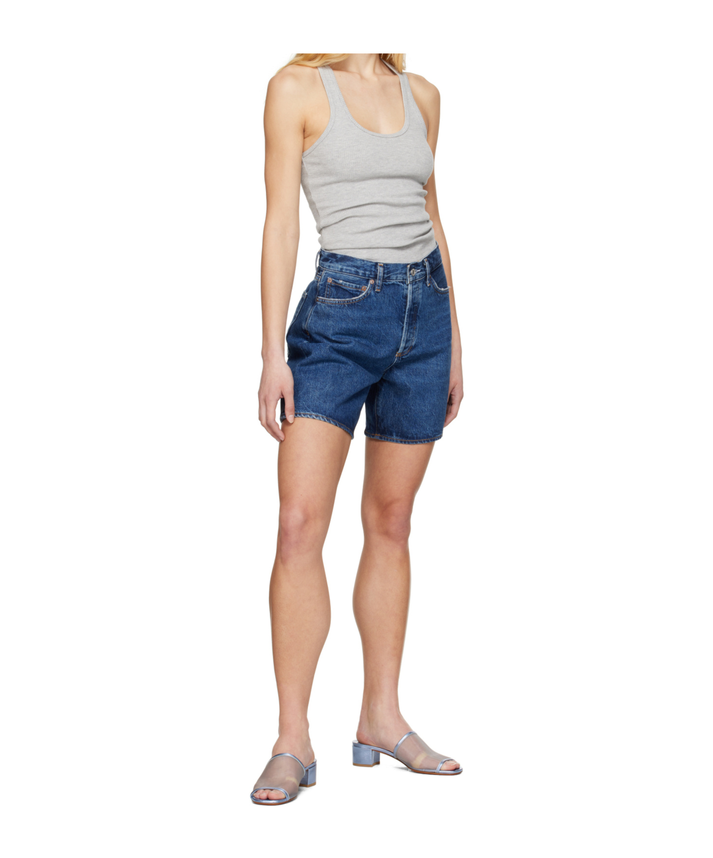 AGOLDE DENIM SHORTS WITH BELT LOOPS