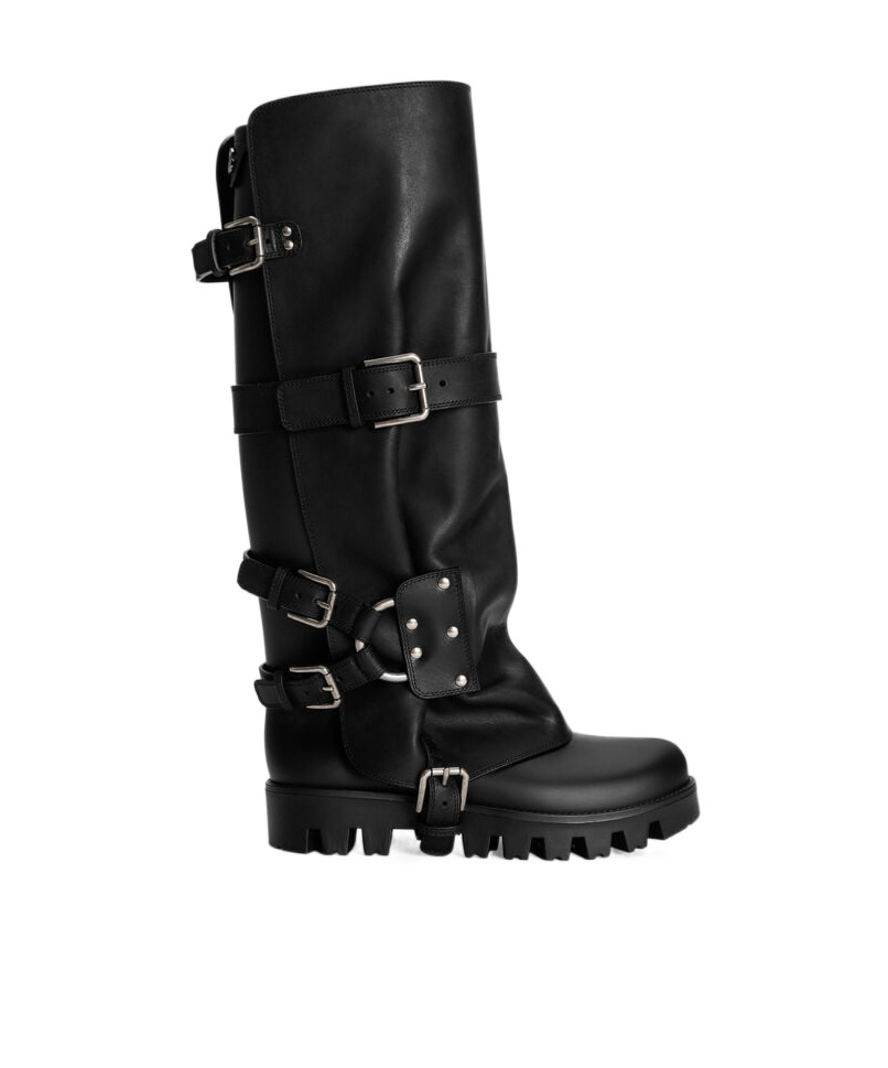 Dolce & Gabbana Black Ankle Boots With Adjustable Buckle Straps And Logo Plaque On The Back In Leather Woman In Black