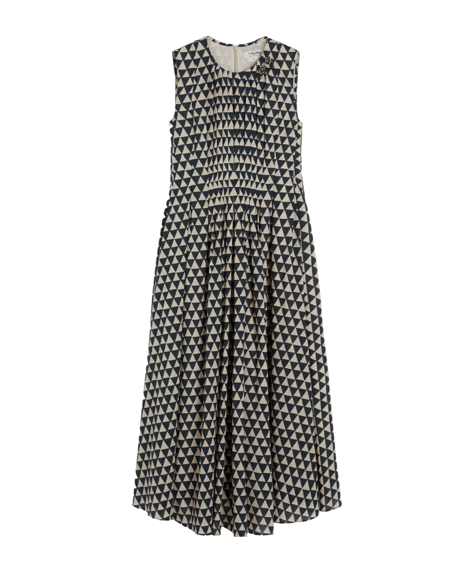 Max Mara Cotton Voile Printed Midi Dress In Black