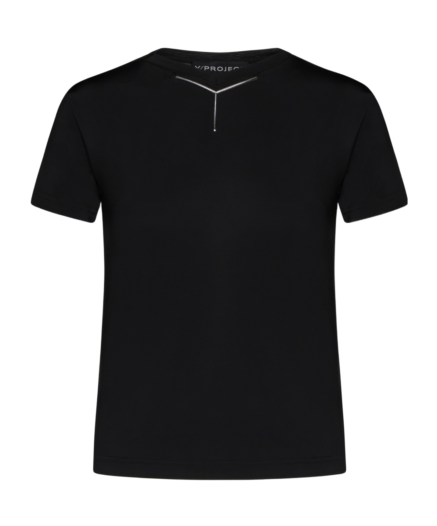 Y/project Black Stretch Jersey Y Chrome Baby Tee In Black