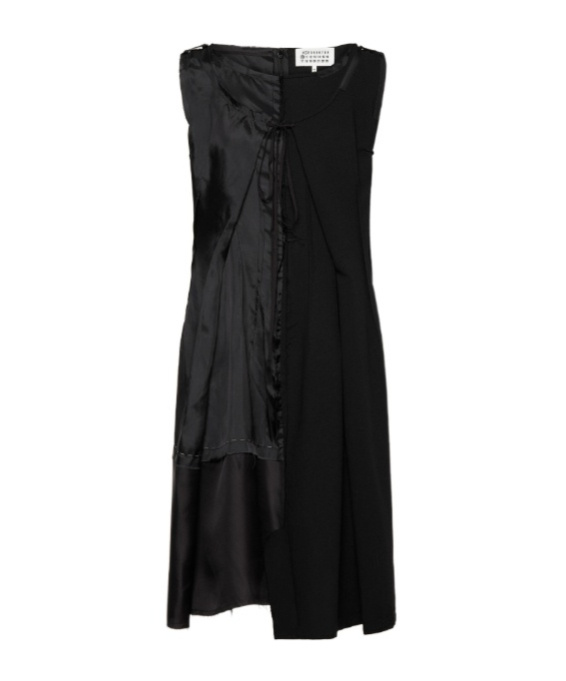 Maison Margiela Sleeveless Asymmetric Midi Dress In Black