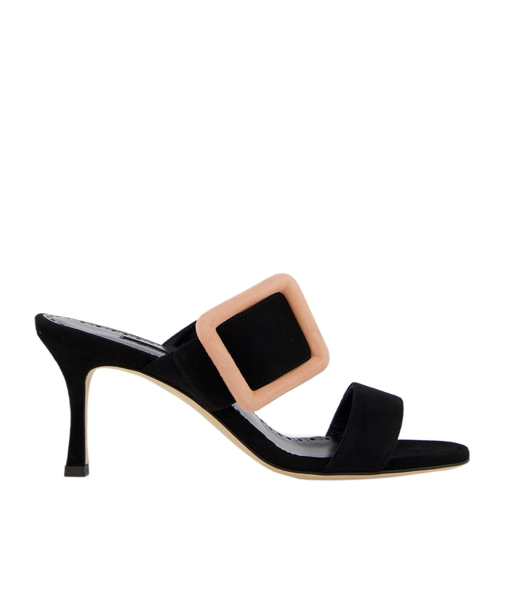 MANOLO BLAHNIK MANOLO BLAHNIK BUCKLE DETAILED OPEN TOE MULES