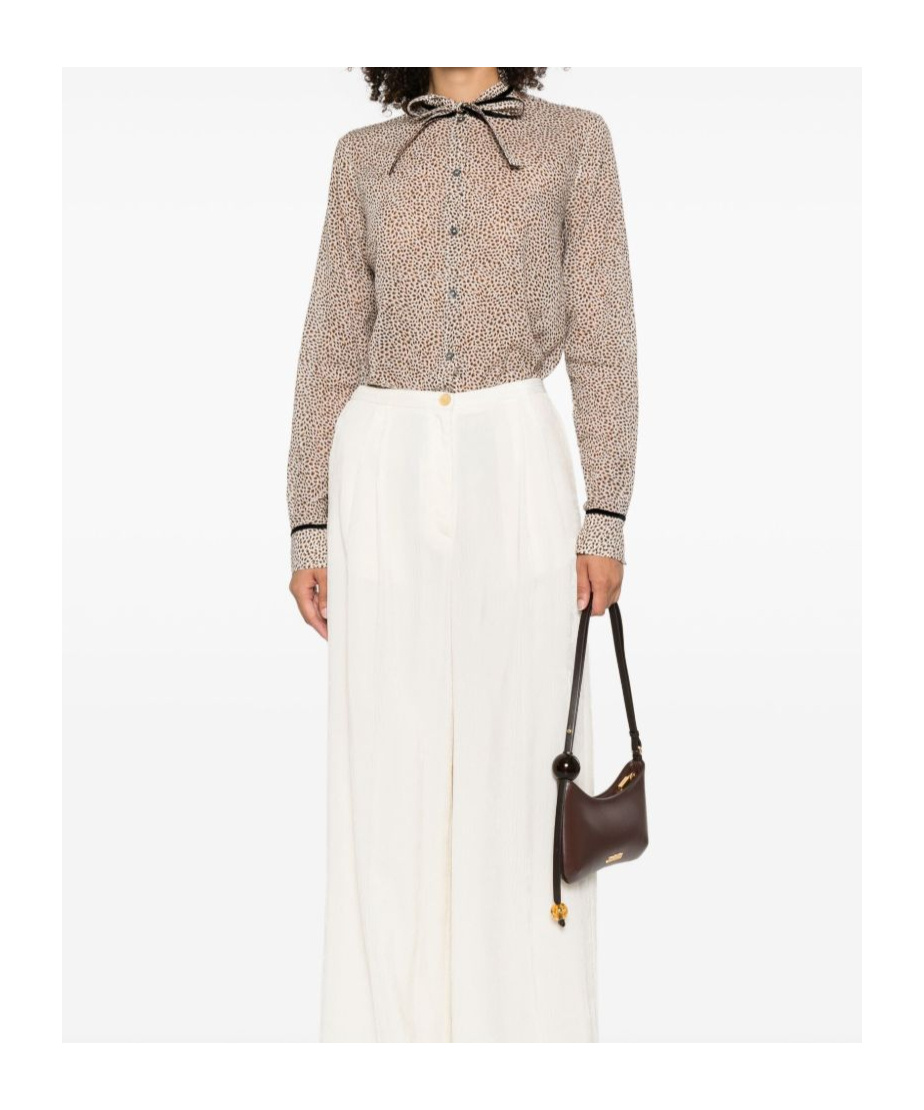 Forte Forte Les Petits Pois Shirt In Voile With Bow Detail