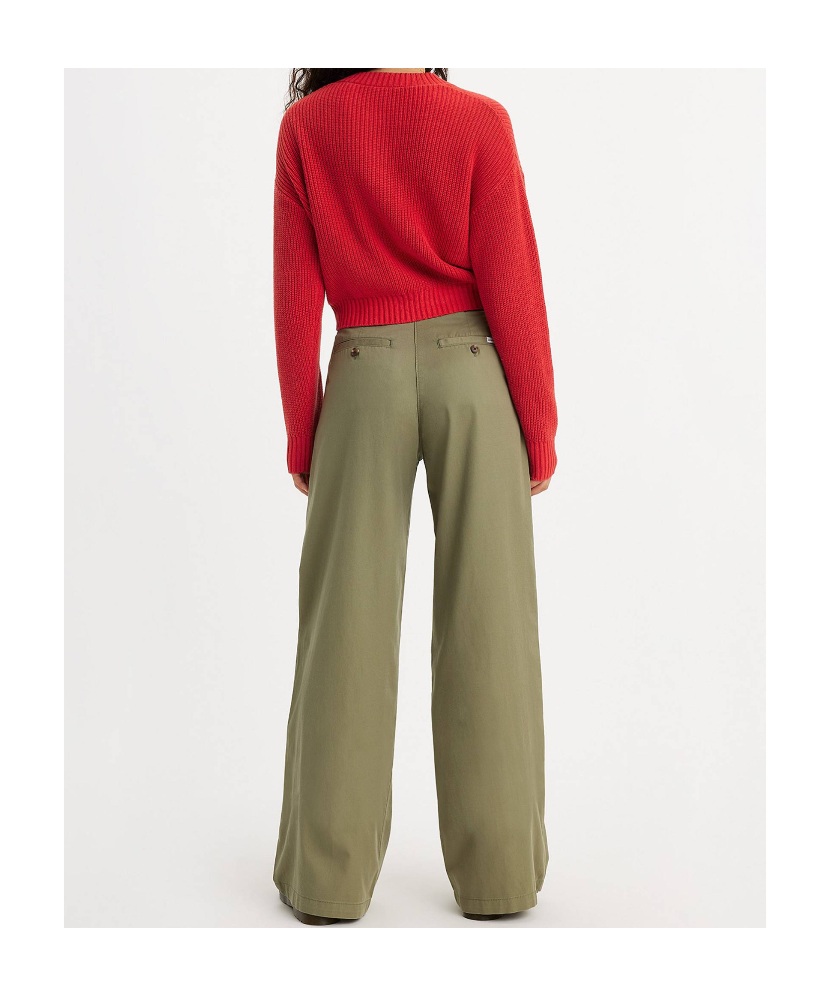 Levi's Pleated Wide Leg Trousers In Green