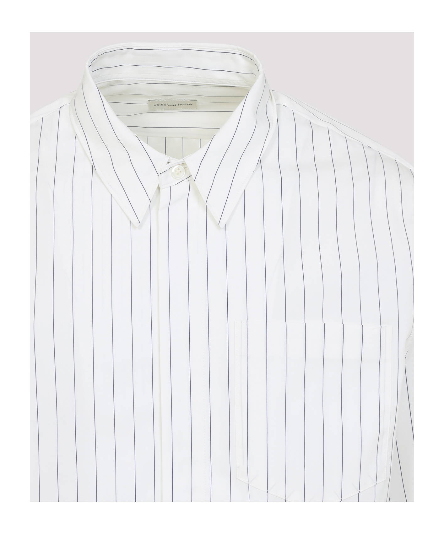 Dries Van Noten Corran Shirt With Back Yoke And Front Pocket In White