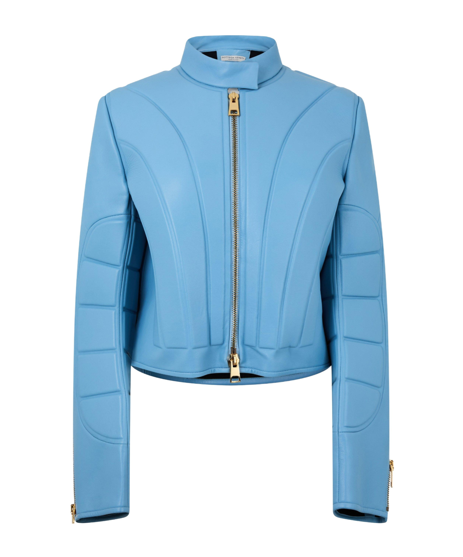 Bottega Veneta Leather Jacket In Blue