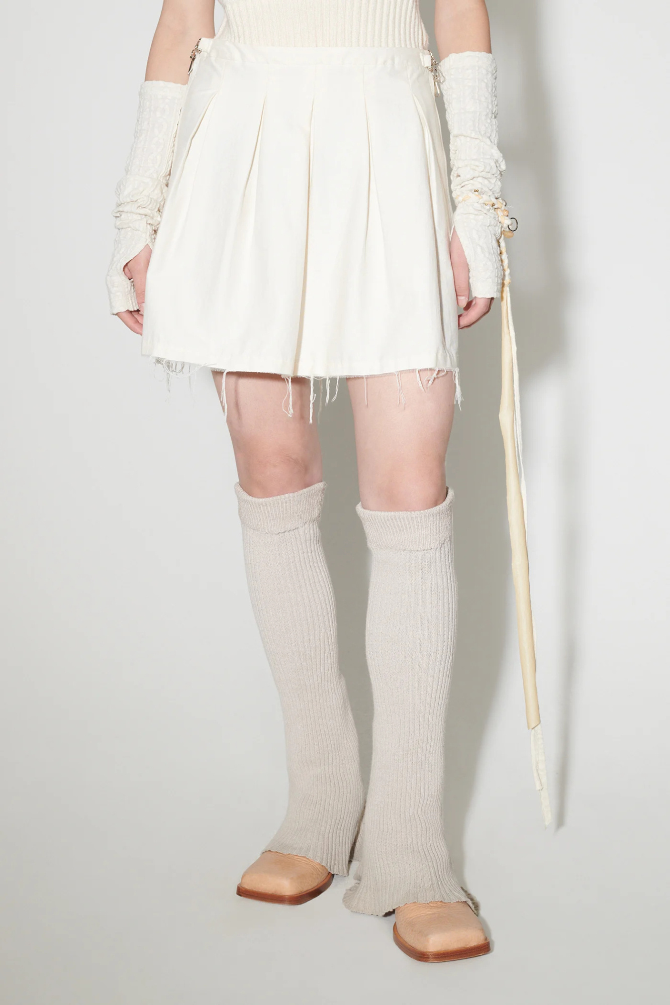 Our Legacy Object Pleated Mini Skirt In White