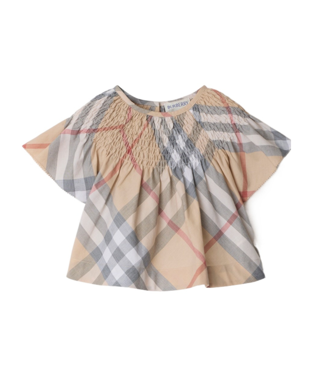 Burberry Check Cotton Blouse In Nude