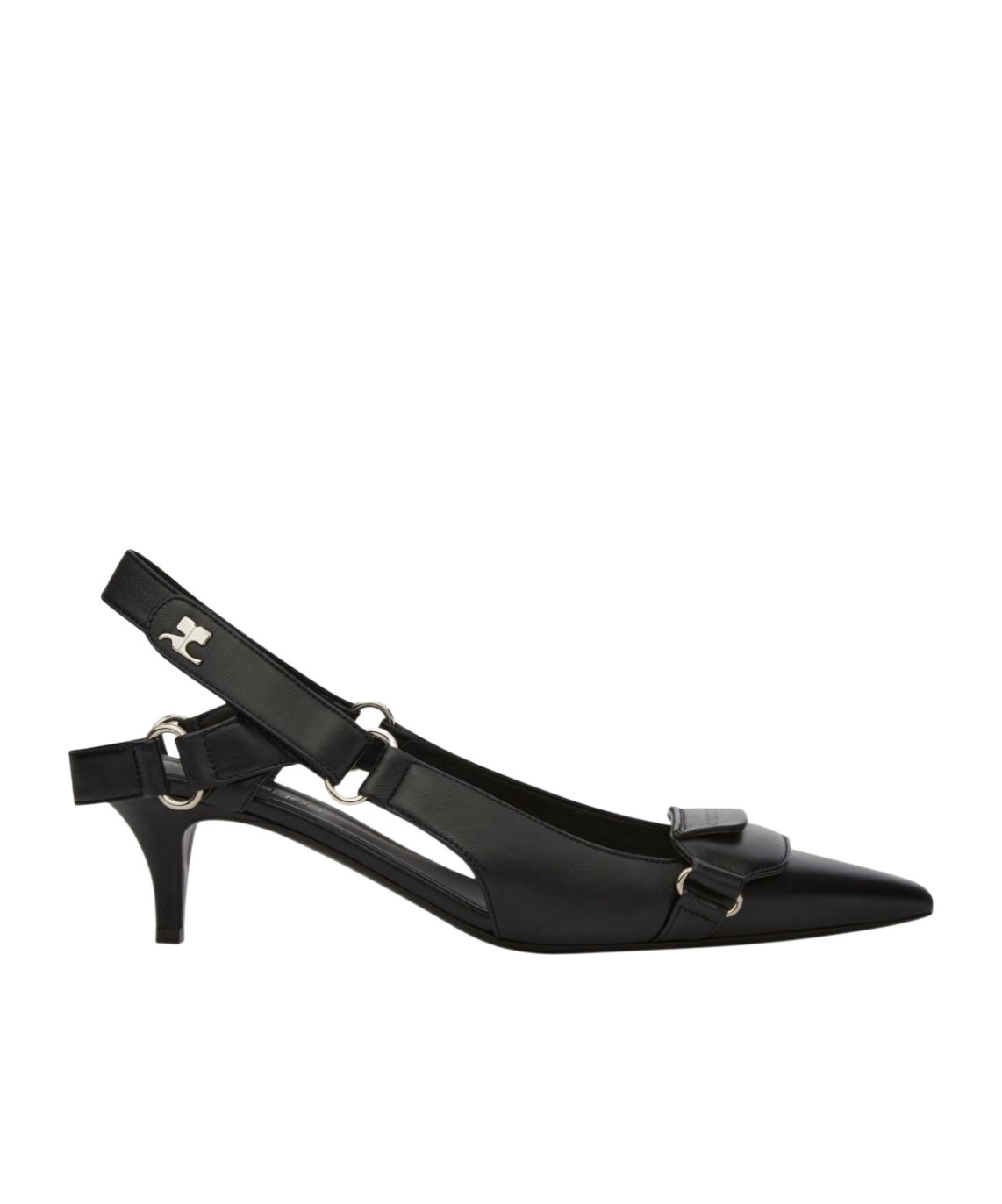 Courrèges Racer Pointed-toe Slingback Pumps In Black