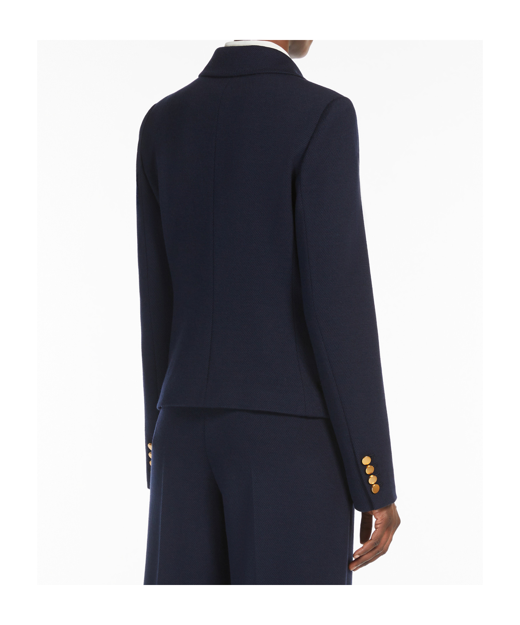Max Mara Lapel Long-sleeved Suit Coat In Black