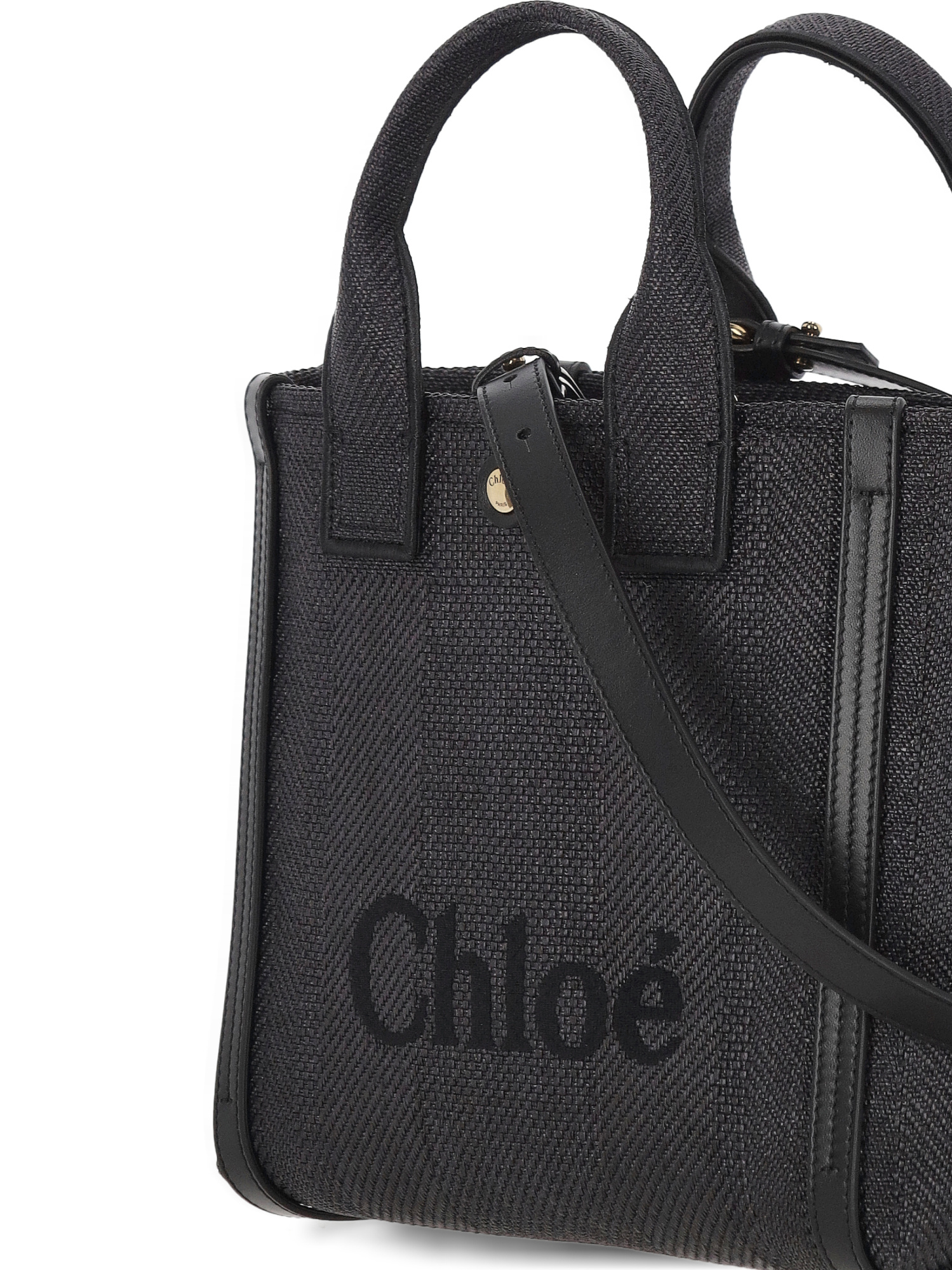 Chloé Chloè Carry Black Tote Bag With Logo In Black