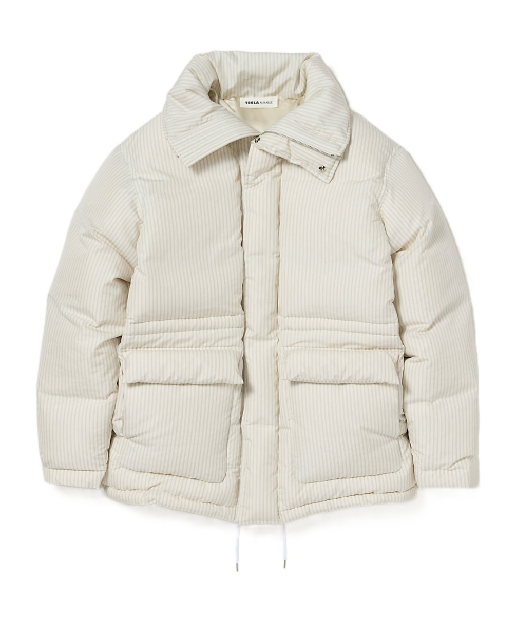 Tekla Ssense Exclusive White Auralee Edition Stripe Down Jacket In White